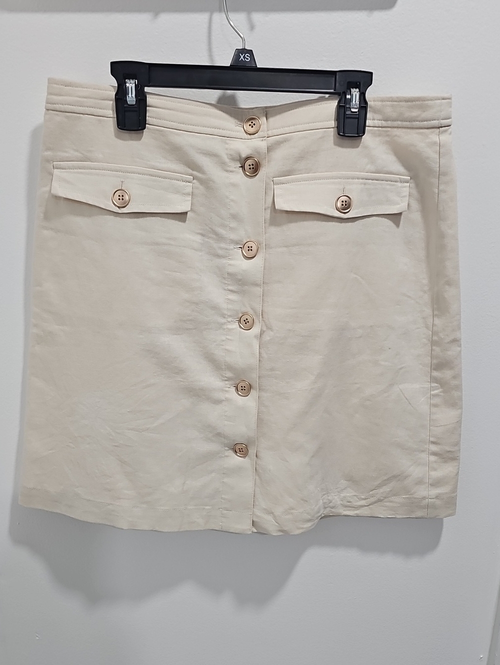 J.Crew Womens Linen Blend Mini Skirt‎ Size 10 Ivory